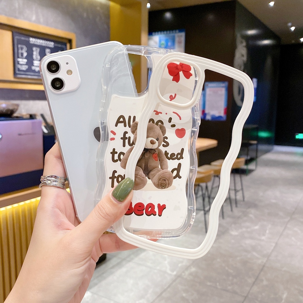 IPHONE Casing Bunga Kompatibel Untuk Iphone11 12 13 14 Pro Max Cute Dear Painted Back Cover XR X XS Max7 8 Plus Se2020 2022 Casing Bening