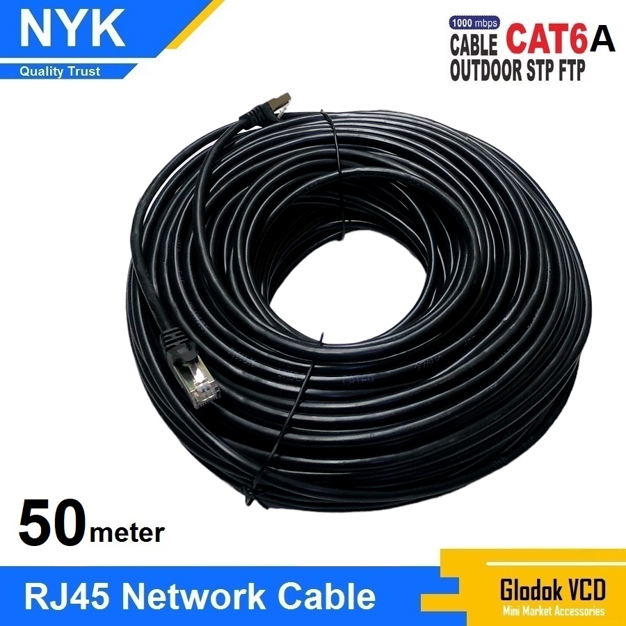 NYK Kabel Lan FTP Cat6A 50M RJ45 Internet Ethernet Cable