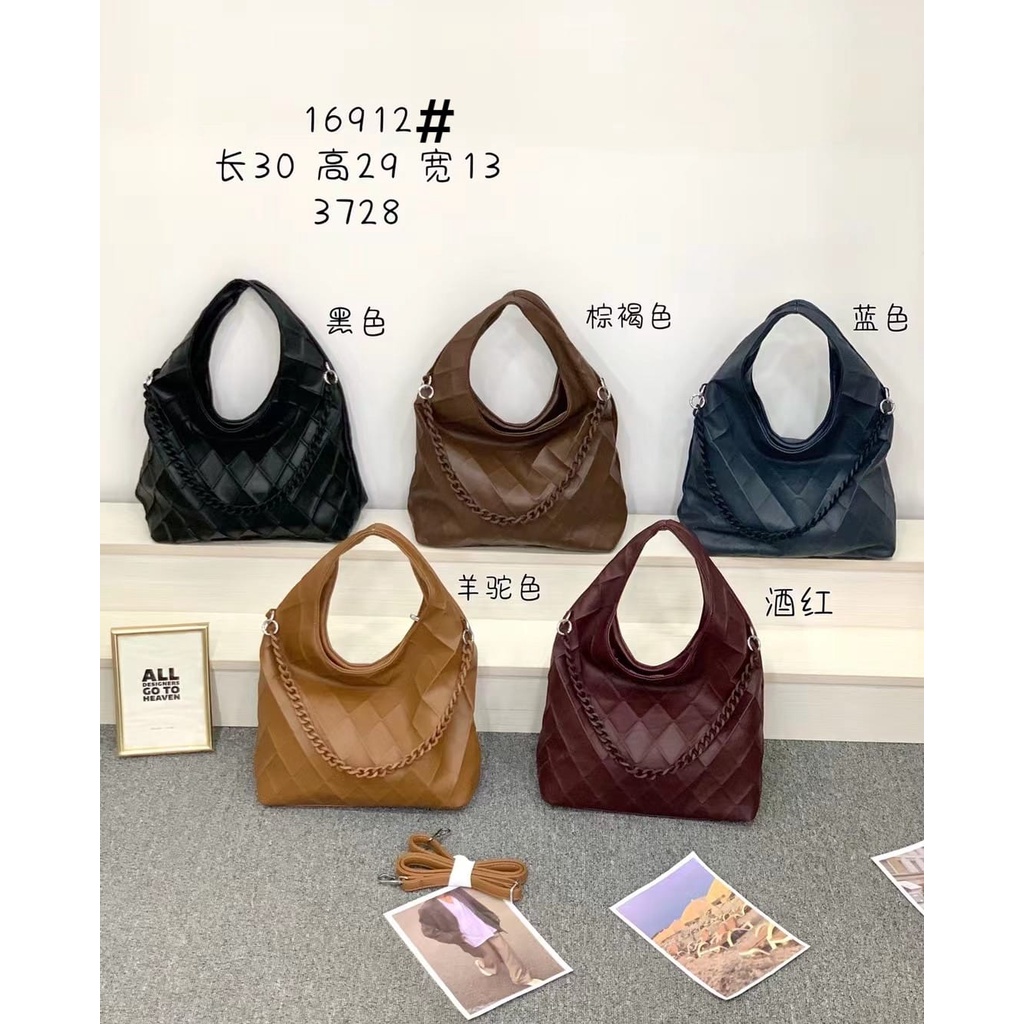 Tas wanita hobo fasion - Tas selempang handbag chain bucket bag 16912