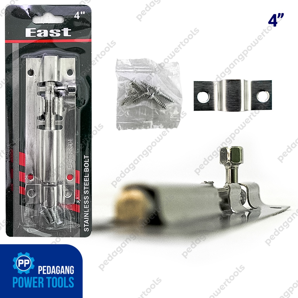 EAST GRENDEL 4&quot; PUTIH SELOT KUNCI JENDELA PINTU KAMAR MANDI STAINLESS