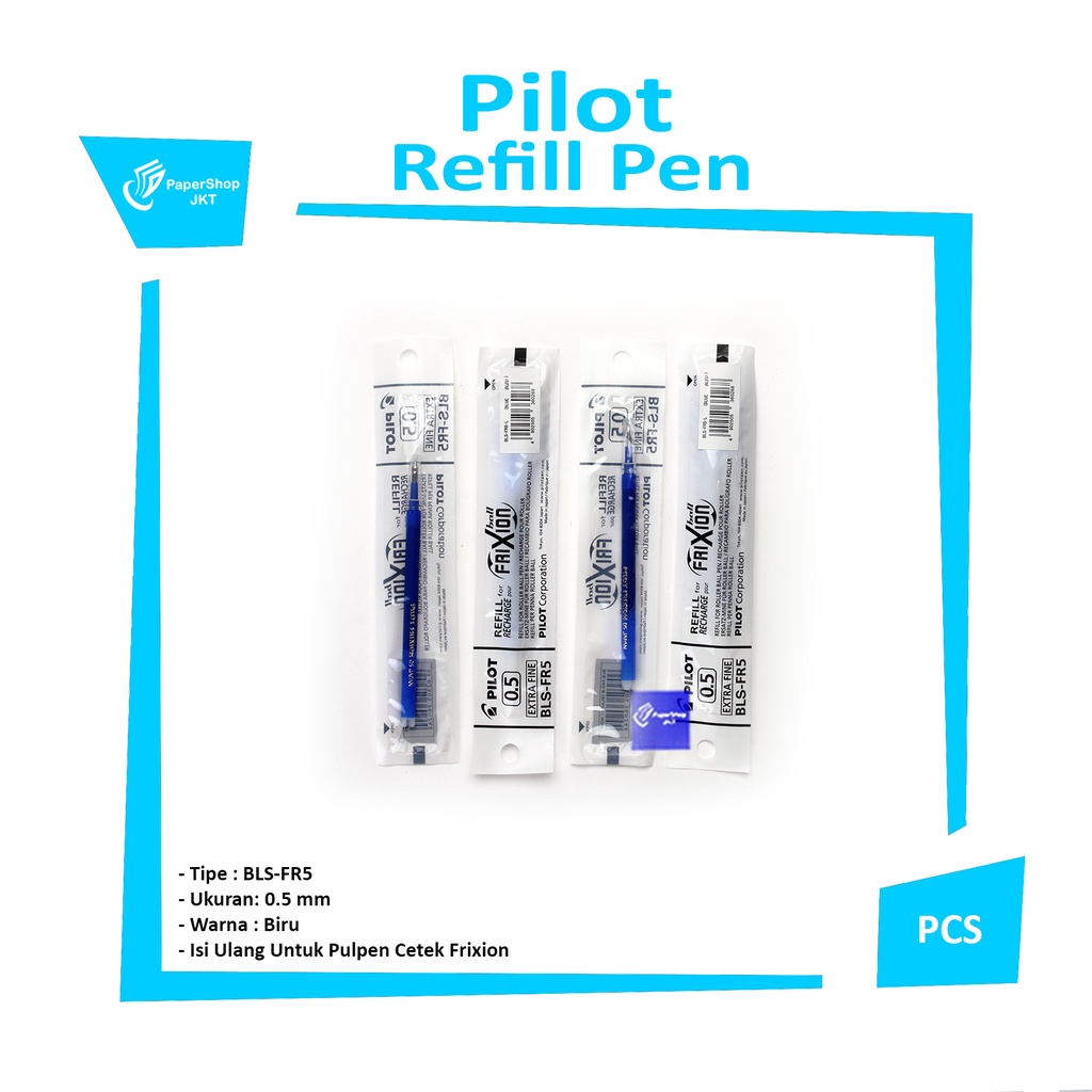

PILOT - Frixion Refill Isi Pulpen Warna Biru 0.5 - Pcs
