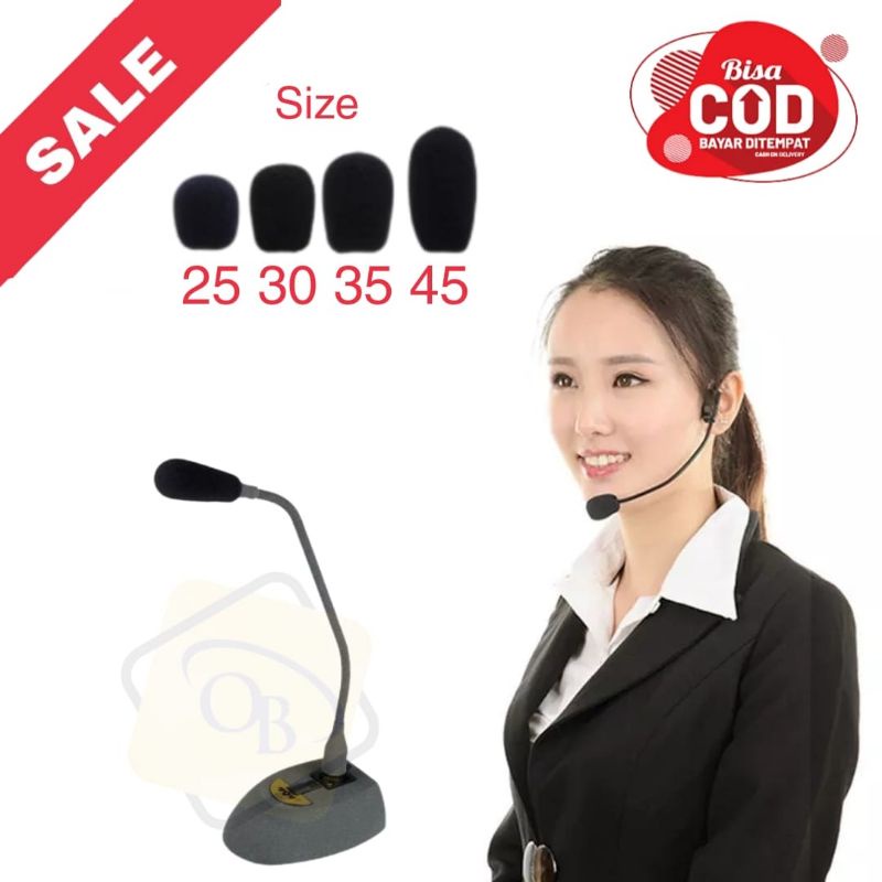 Busa mic clip on headset - clip on jepit - foam spon mikrofon kecil microphone is clip on lidi