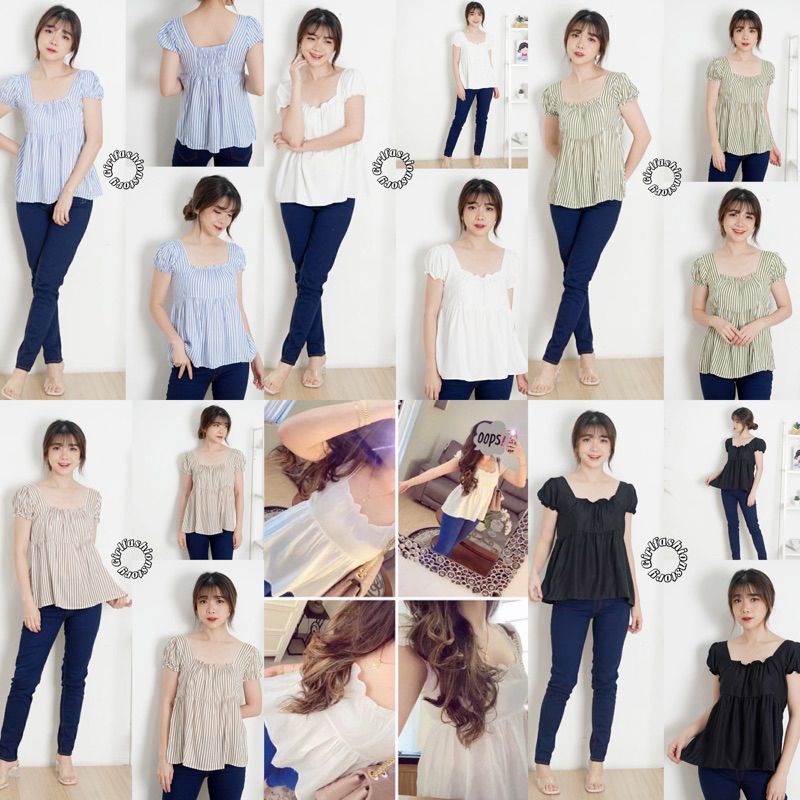 MIMIA SABRINA TOP SHIRT CUTE - BAHAN SHAKILA PREMIUM