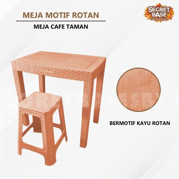 [KODE PRODUK ATCE98567] MEJA MOTIF ROTAN - Meja Plastik Besar / Meja Tamu / Meja Kafe Teras Taman