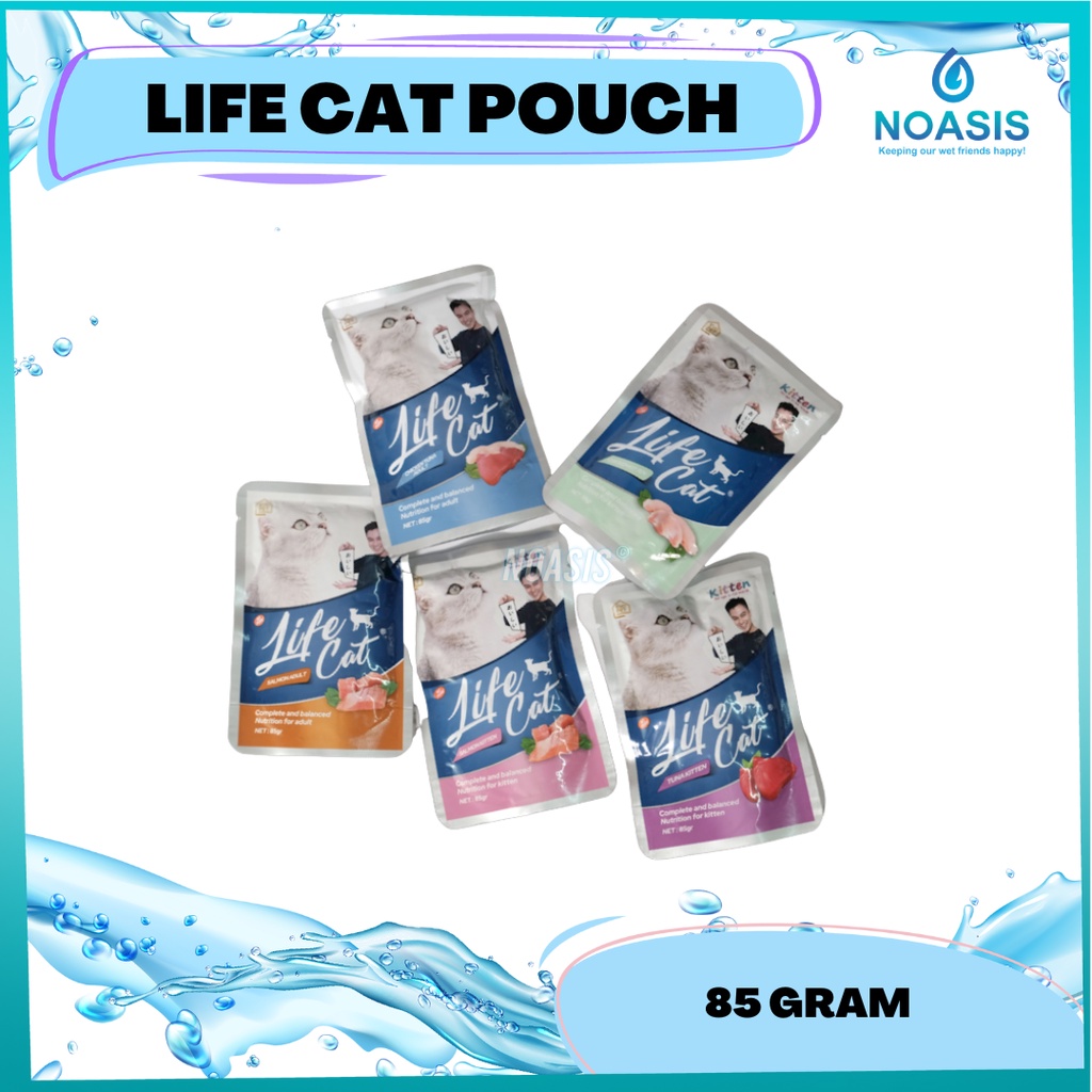 LIFE CAT POUCH 85 gr  makanan kucing basah 85 gr wet cat food per 1 dus box isi 24 sashet