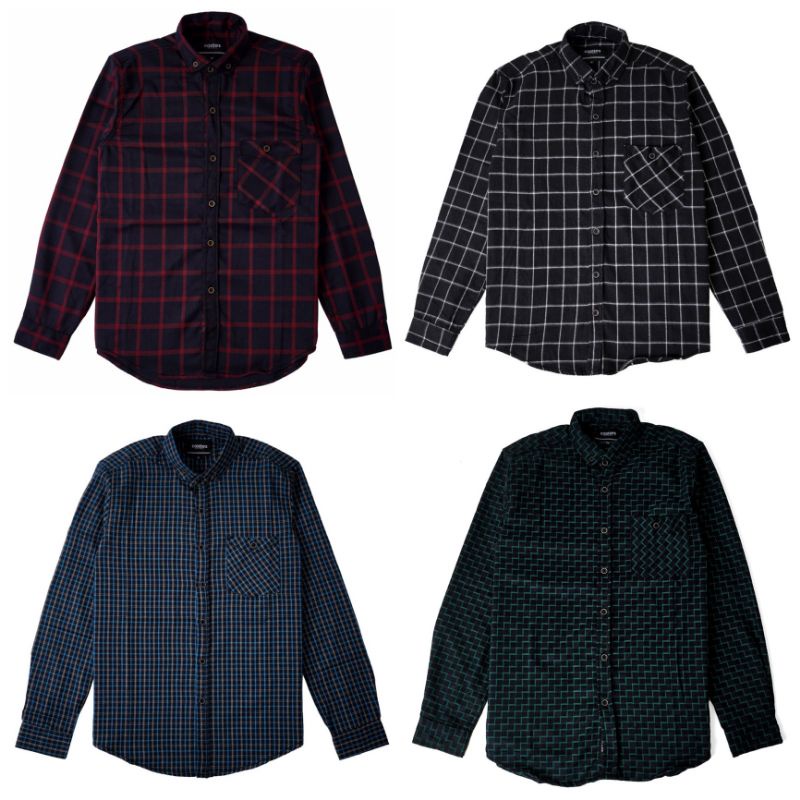 Kemeja Flanel Lengan Panjang Kotak Kotak Unisex Kemeja Flanel Pria Lengan Panjang Premium Quality Br