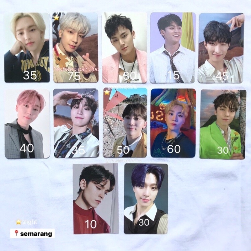 Seventeen photocard official Scoups Wonwoo Mingyu DK Seungkwan Vernon Dino FTS Ray Sector 17
