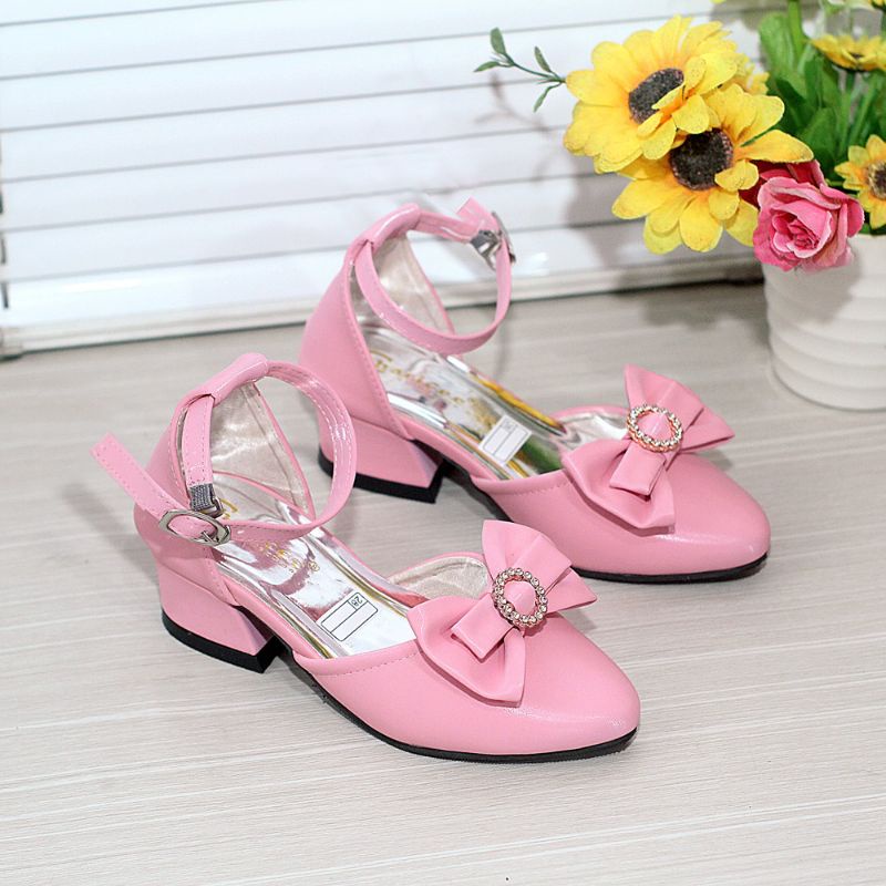 Sandal Pesta Anak Perempuan Hak Tahu 3CM Pita Tali Karina