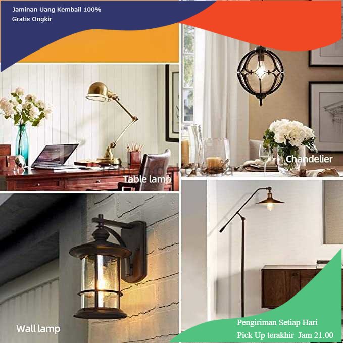 TD - LMP Grensk Lampu Pijar Filamen Bohlam Edison E27 Dimmable Warm White 4W - G95