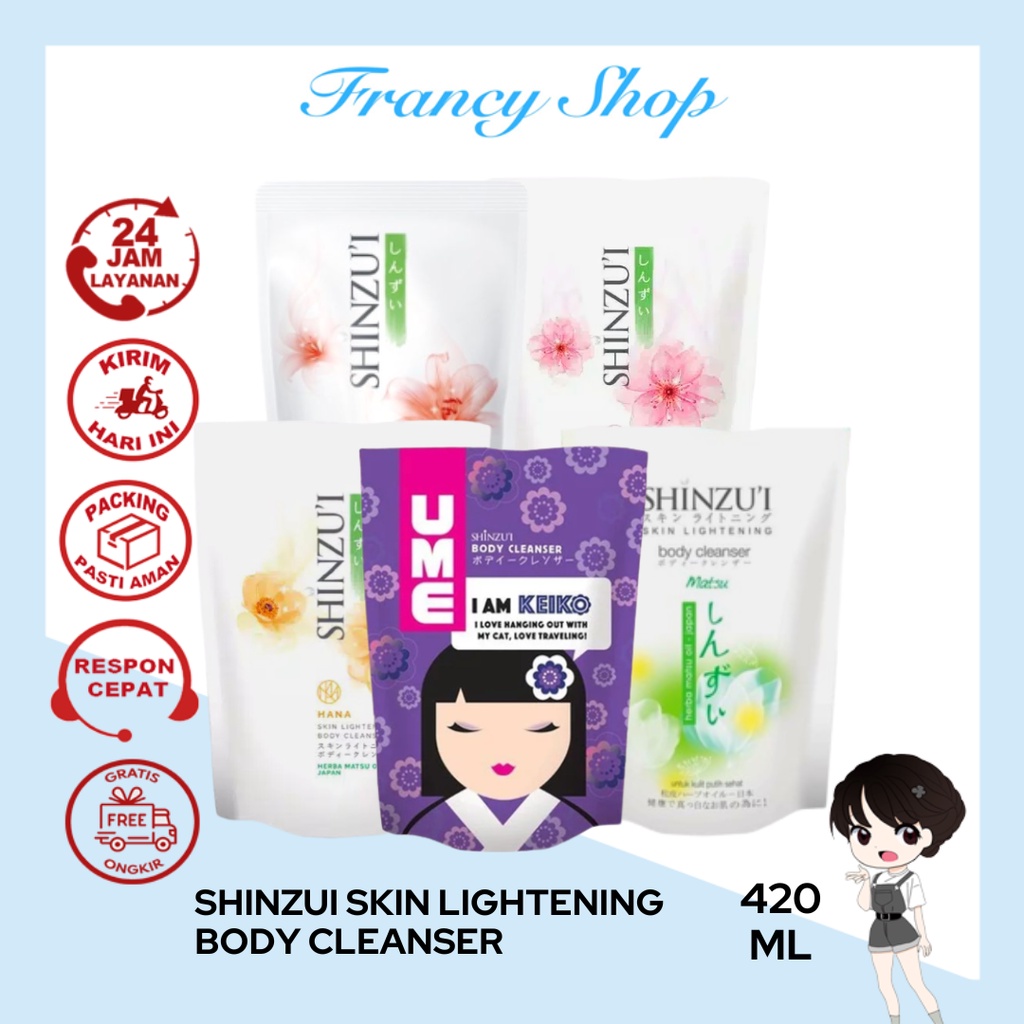 Sabun Mandi Cair Shinzui Herba Matsu Oil Skin Lightening Body Cleanser Matsu Kirei Keiko Sakura Hana