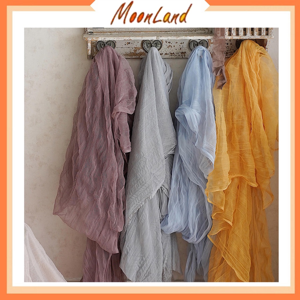 MoonLand Kain Tulle Kain Kerut Latar Belakang Dekorasi backdrop Polos Kain Background Photoshoot Studio KB6284