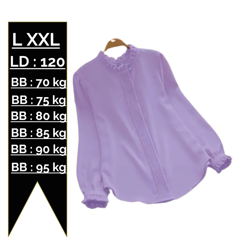 Baju Atasan Wanita Jumbo Ld 120 Terbaru Korea Style Kekinian XXL Ld 120 Blouse Overize Big Size Baju