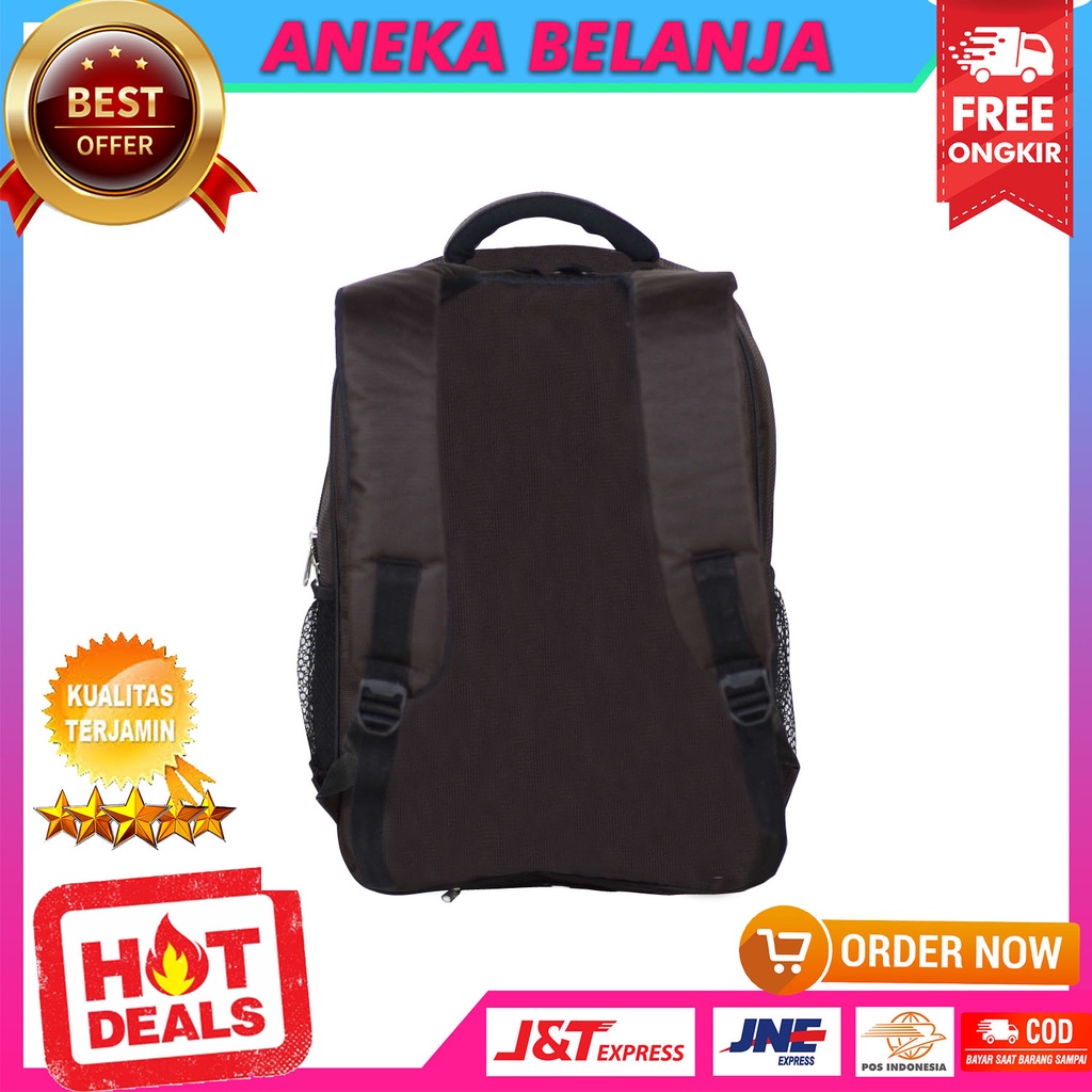 Tas Ransel Pria Sekolah Travelling Polo Alfito Colour Coklat Backpack Cowok SMP SMA Kuliah Kerja Bahan Awet Tebal Harga Termurah Terlaris Kualitas Import