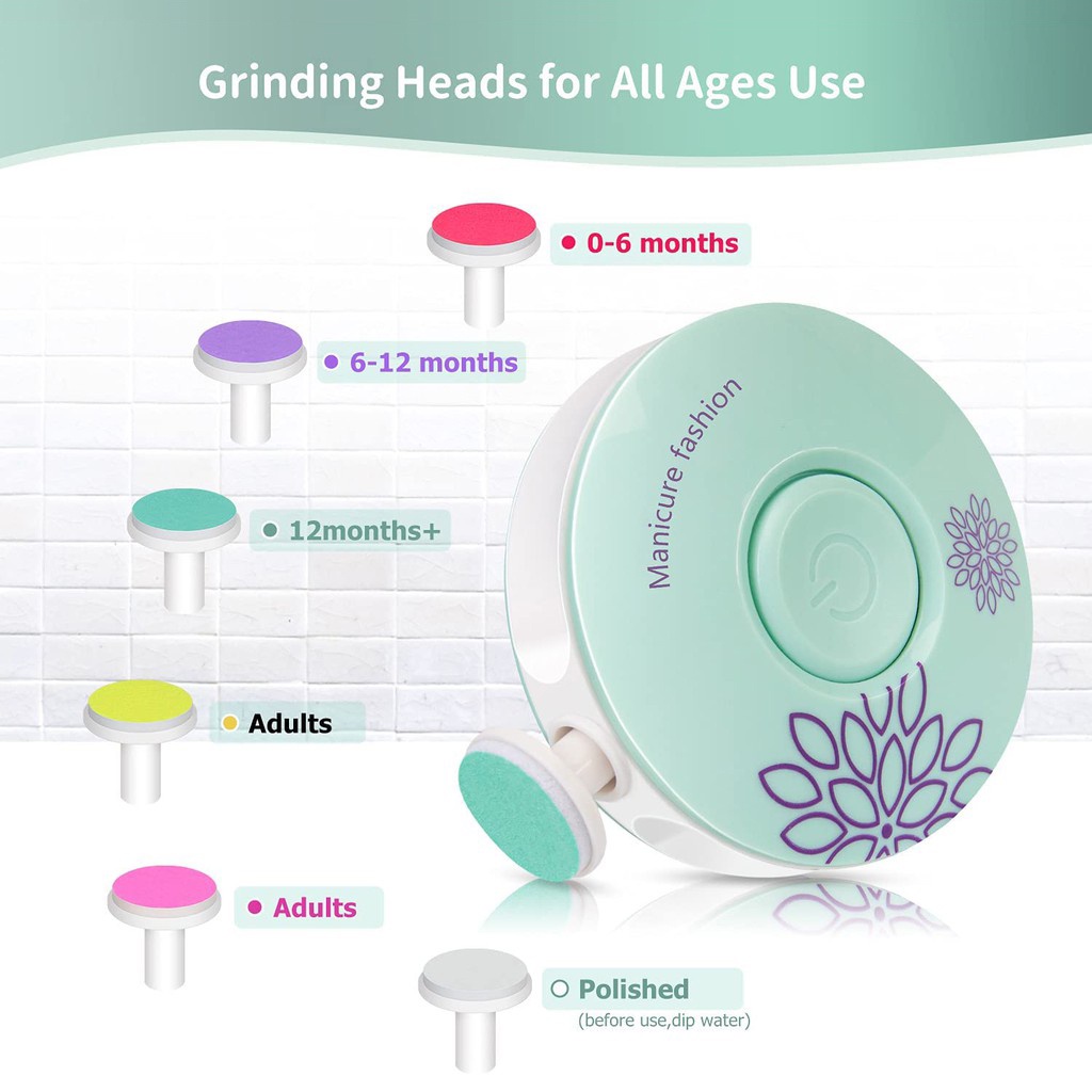 6Pcs Baby Nail Set Nail Trimmer Electric Gunting Kuku BayI Manicure Set Bayi Kaki dan Tangan 6 in 1 Pemotong Kuku Bayi dan Dewasa Perlengkapan Baby Care Elektrik Grinding pedicure manicure Alat Kikir Kuku