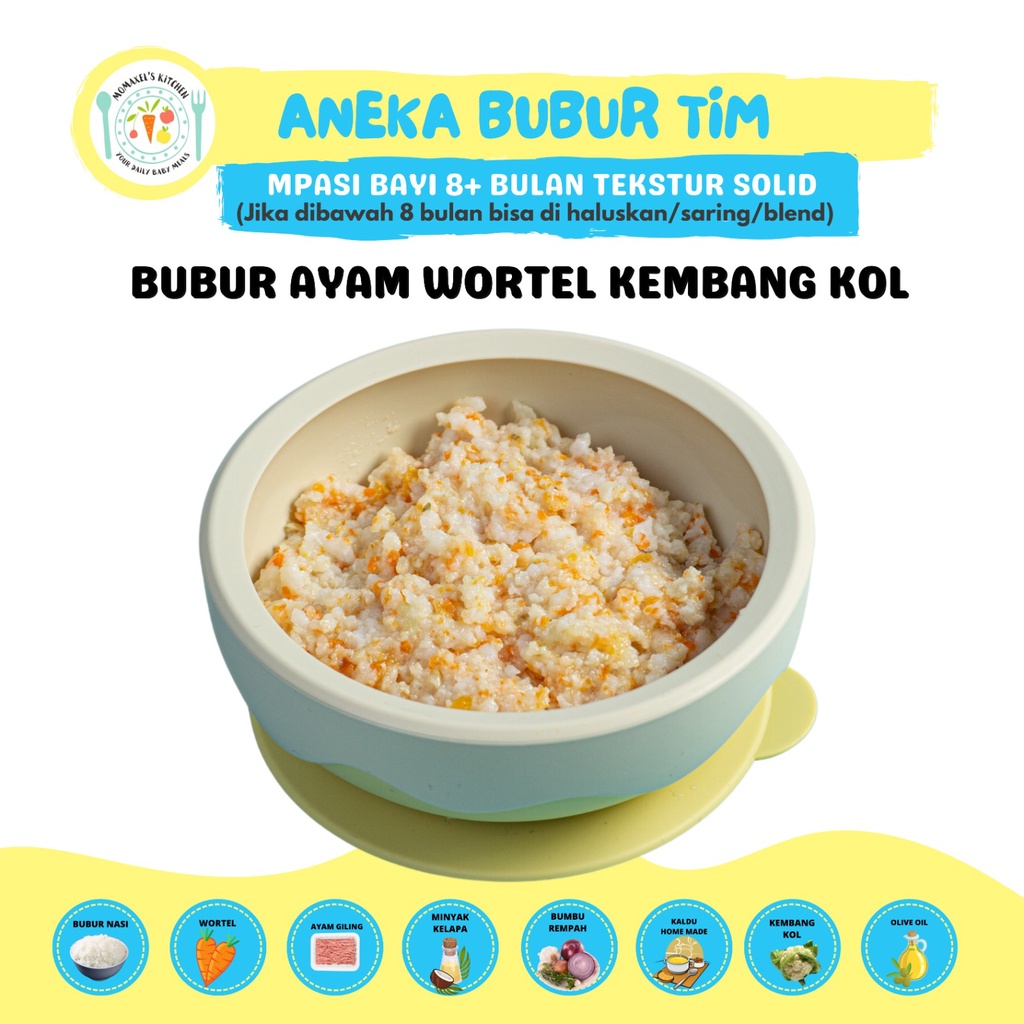 

BUBUR AYAM WORTEL KEMBANG KOL (MPASI FROZEN)