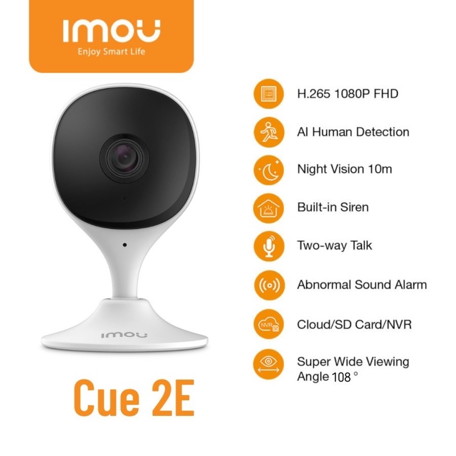 Imou Cue 2E Smart CCTV IP Camera CAM H.265 1080P Full HD (Two Way Talk) bisa lihat di hp support android ios murah