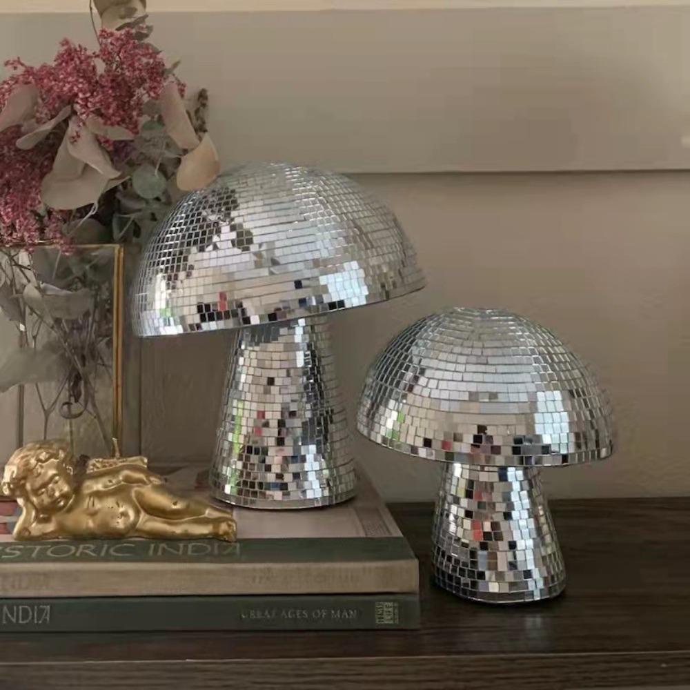 Rebuy Disco Ball Retro Hias Reflektif Bentuk Jamur Dekorasi Meja Kamar Multi Size Crystals Mushroom