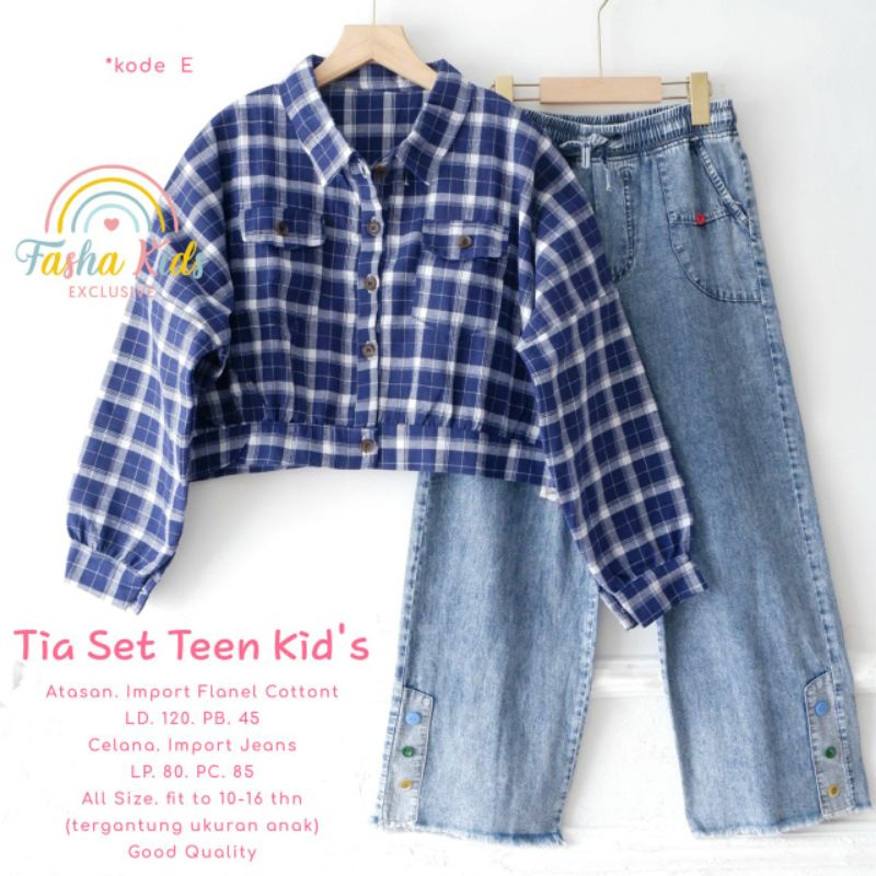 Tia set kids by fasha kids // setelan anak kekinian baju n celana jeans by fasha kids