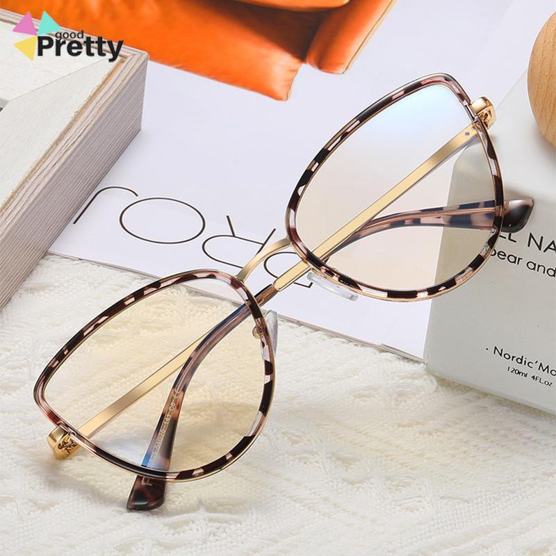 Kacamata Optik Populer kacamata Pemblokiran Cahaya Biru kacamata Retro Fashionable Wanita - PD