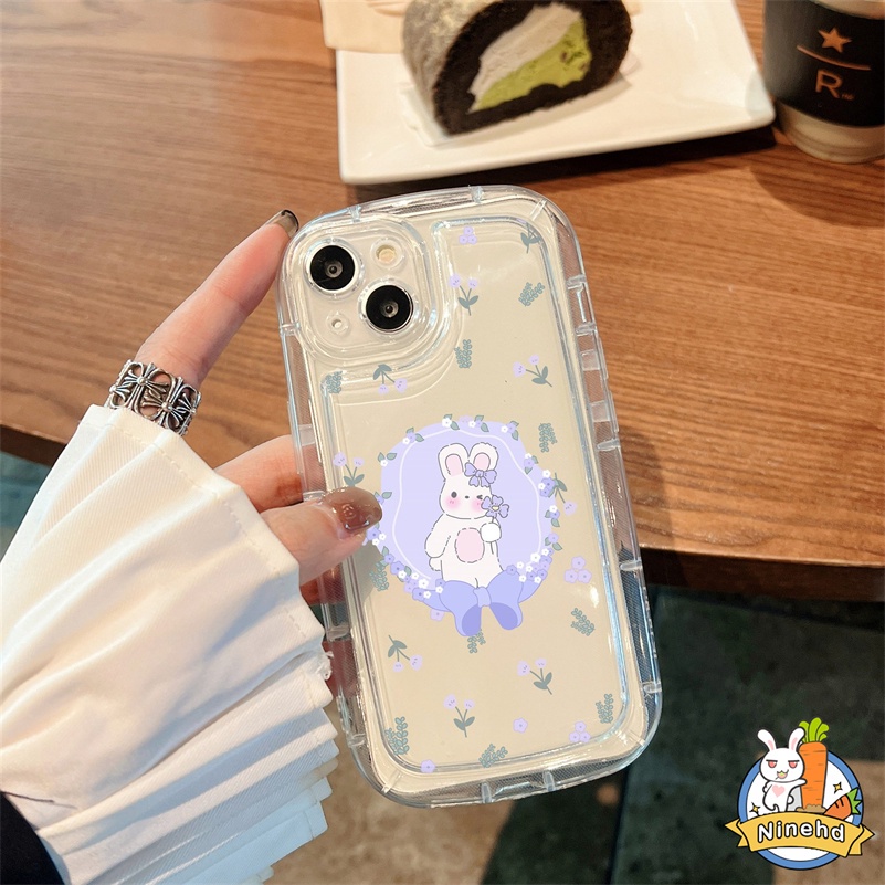 Soft Case Silikon Transparan Motif Bunga Ungu Untuk iPhone 14 13 12 11 Pro Max X Xr Xs Max 8 7 6 6s Plus SE