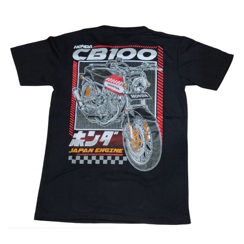 kaos oblong motor honda cb 100 hitam size L