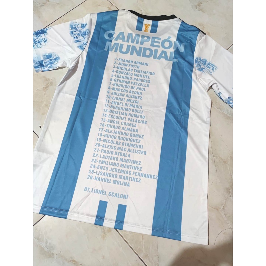 Jersey Baju Bola Argentina Special Juara Dunia 2022 Grade Ori