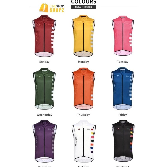 MONTON SKULL CYCLING VEST GILET WINDPROOF ROMPI SEPEDA ONESTOPSHOPZ