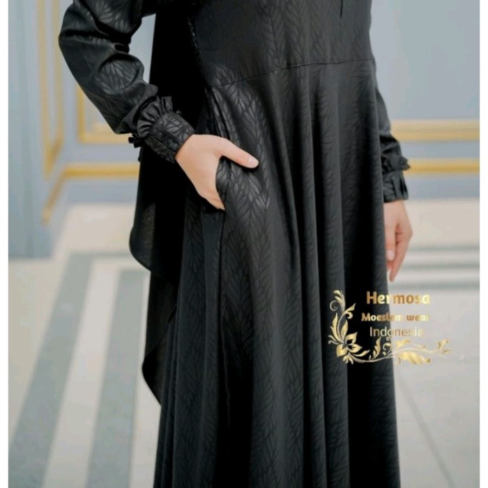GAMIS EMBOS SYARI PREMIUM PADI HITAM HERMOSA ORIGINAL - Hitam, S