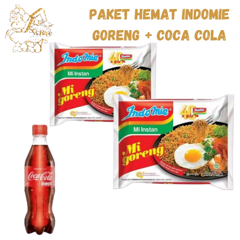 PAKET KENYANG INDOMIE GORENG 2PCS + COCA COLA 1PCS