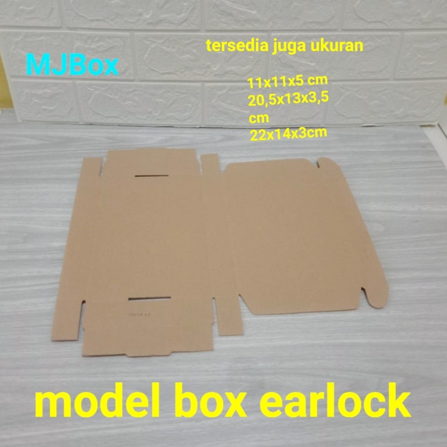 

Kardus - Karton - Box Polos Uk .16 x 12 x 3,5 cm Die Cut model EARLOCK