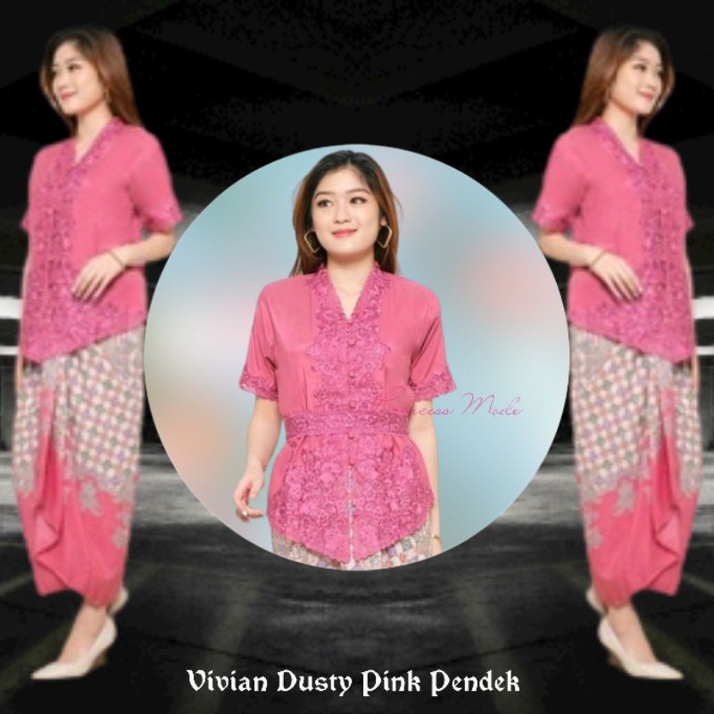 Atasan Kebaya Encim Senada Bordir Kutu Baru Aurora Modern