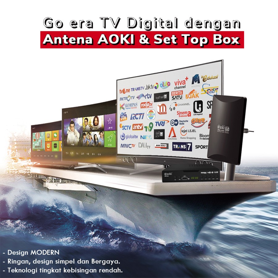 SET TOP BOX AOKI ASTB-T2-01 RECEIVER DVB-T2 PIONEER FITUR BERGARANSI