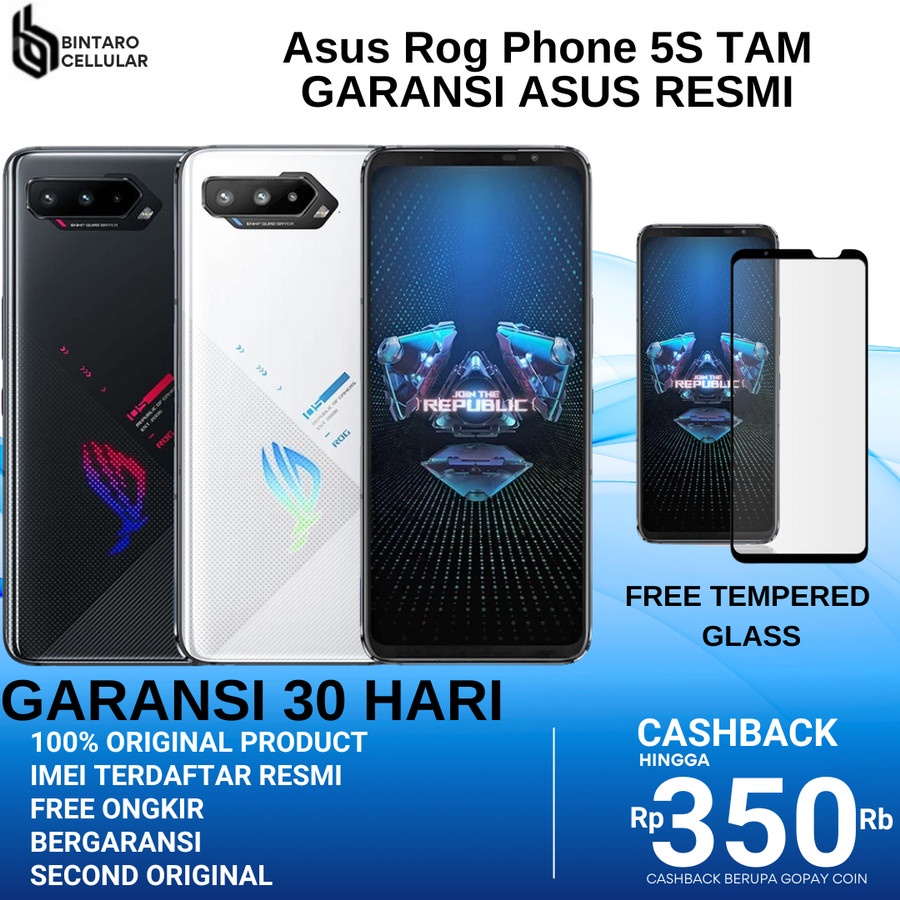 [ TAM ] ASUS ROG PHONE 5 5S 8/128GB 8/256GB 18/512GB GARANSI RESMI INDONESIA