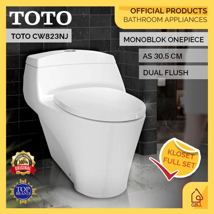 KLOSET DUDUK TOTO ONE PIECE CW823RJ / MONOBLOK TOTO CW 823 RJ