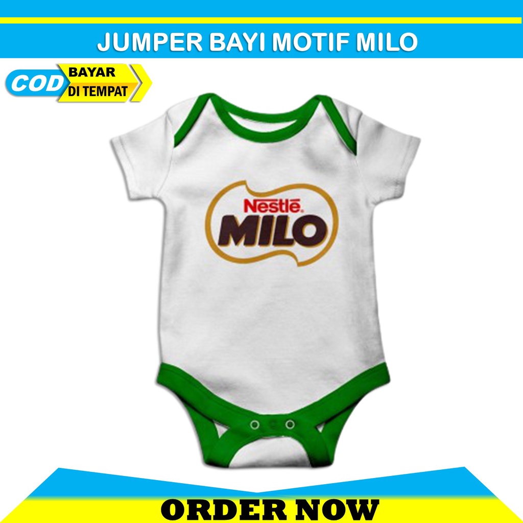 Baju Bayi Cowok 0 6 Bulan Karakter Milo Jumpsuit Baby Motif Unik Keren Lucu