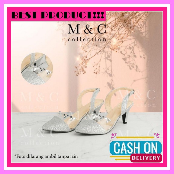 Sendal Haihils Heals Pesta Hak Kaca Tahu Wanita Remaja Sandal Haihil Hay Hils Kondangan Cewek Heels 