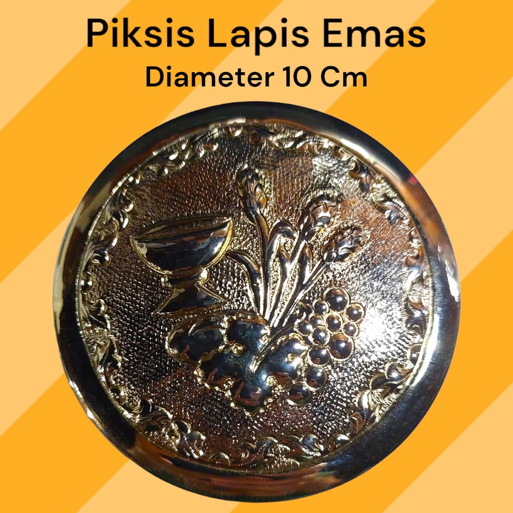 Piksis Besar Lapis Emas/Diameter 10 Cm/Kasula Romo Imam Katolik