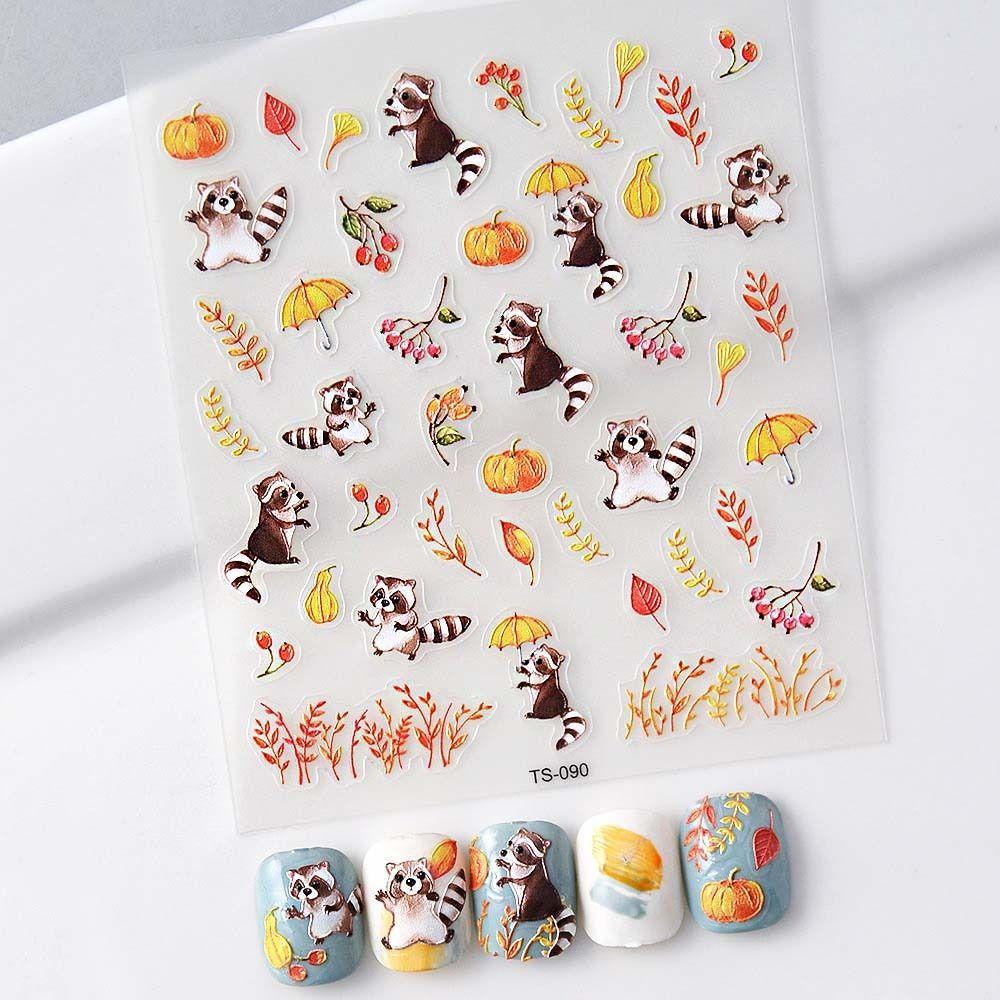 Mxbeauty Kartun Stiker Kuku Wanita Kelinci Lucu Hewan Laut Manikur Aksesoris Beruang Nail Art Dekorasi