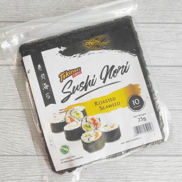 

Ready ￣ Tokinori Sushi Nori Roasted Seaweed Rumput Laut 25gr Isi 10 sheets ©
