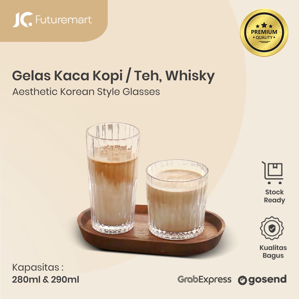 GELAS KACA KOPI TEH LIQUOR MINUMAN JUICE AESTHETIC KOREAN STYLE