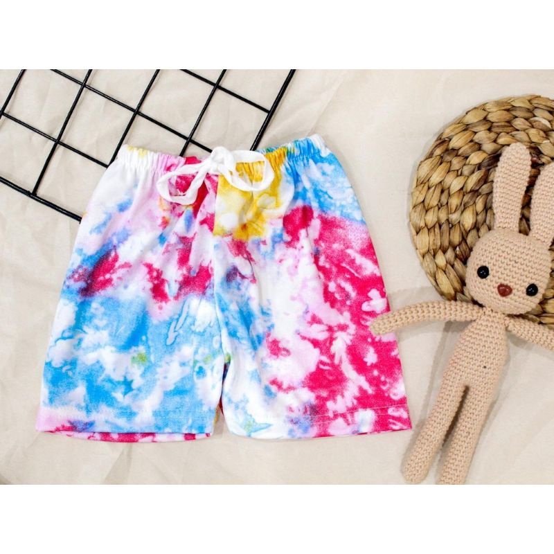 Set Crop Top and Tie Dye Short 18 Bulan - 3 Tahun / Set Aqila Celana Pendek Anak Perempuan Tie dye