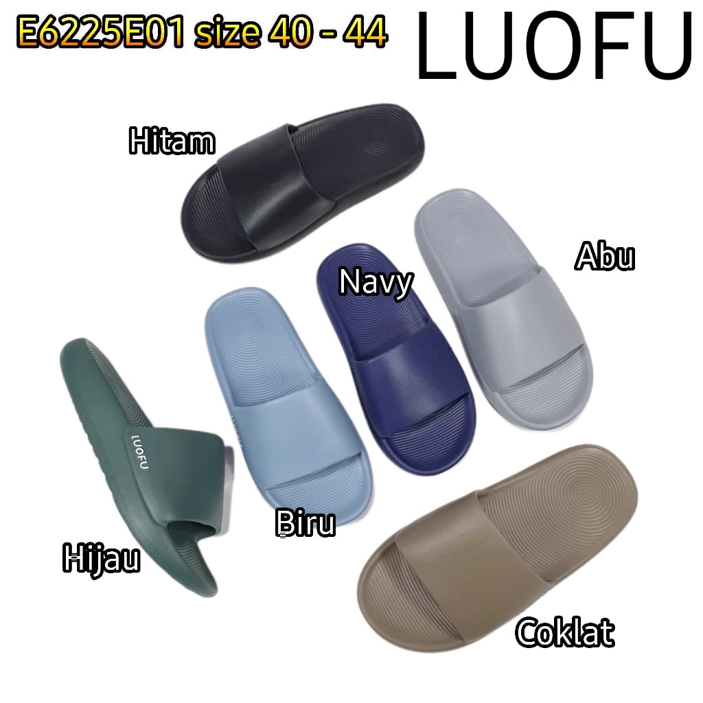 LUOFU ORIGINAL jelly sandal karet empuk murah pria sendal cowok selop import E6225E01