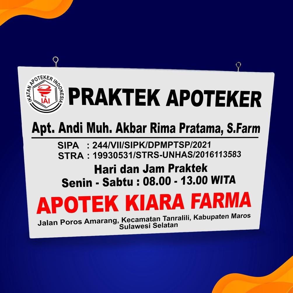 

[6ZV] PAPAN NAMA APOTEK / APOTEKER 72