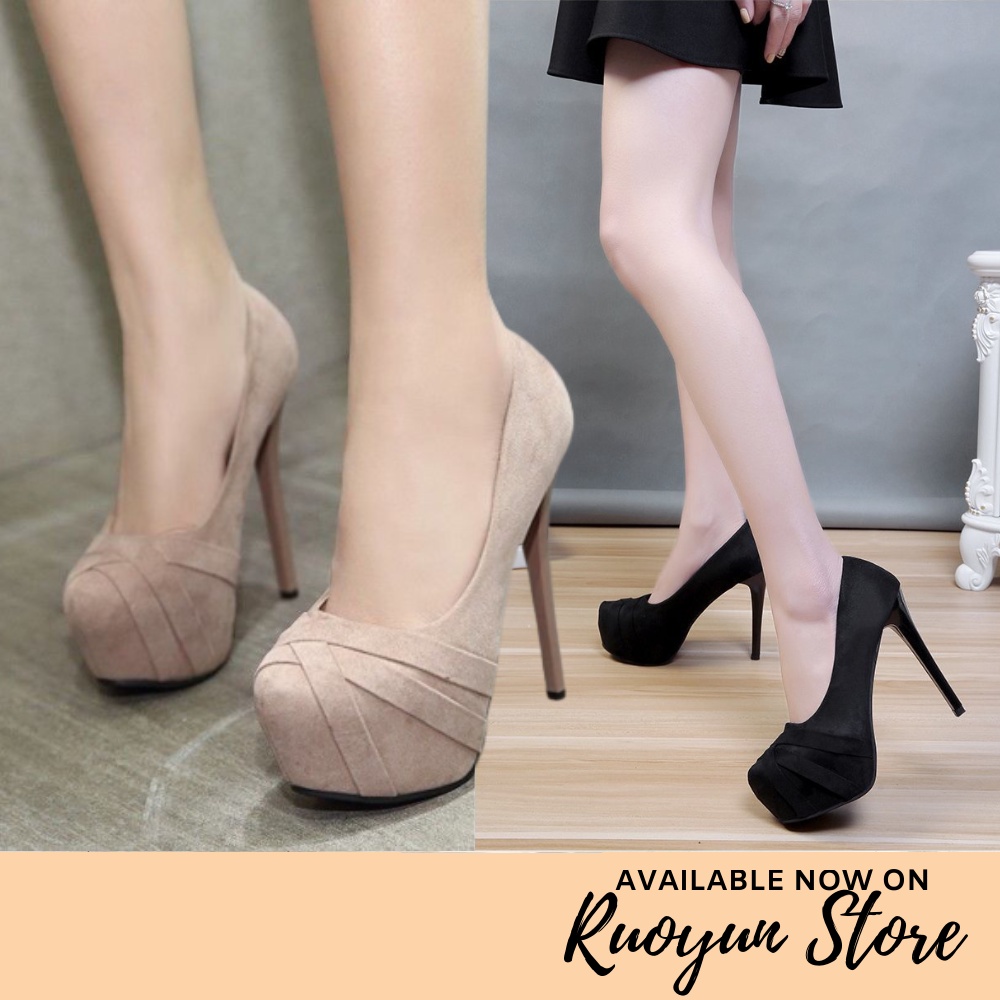 RYS - Sexy Aurora Sepatu Slip On Hak Heels Tinggi Wanita Fashion Pesta - Ori Import