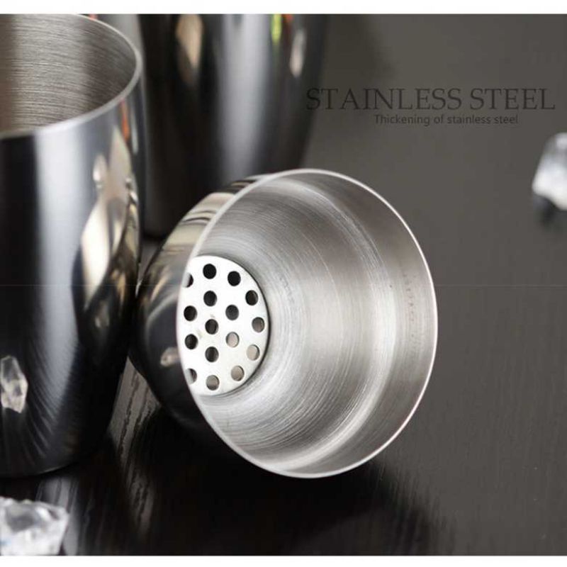 One Two Cups 5 in 1 Bartender Cobbler Cocktail Shaker Set 550ml - BA017 Stainless Steel Silver