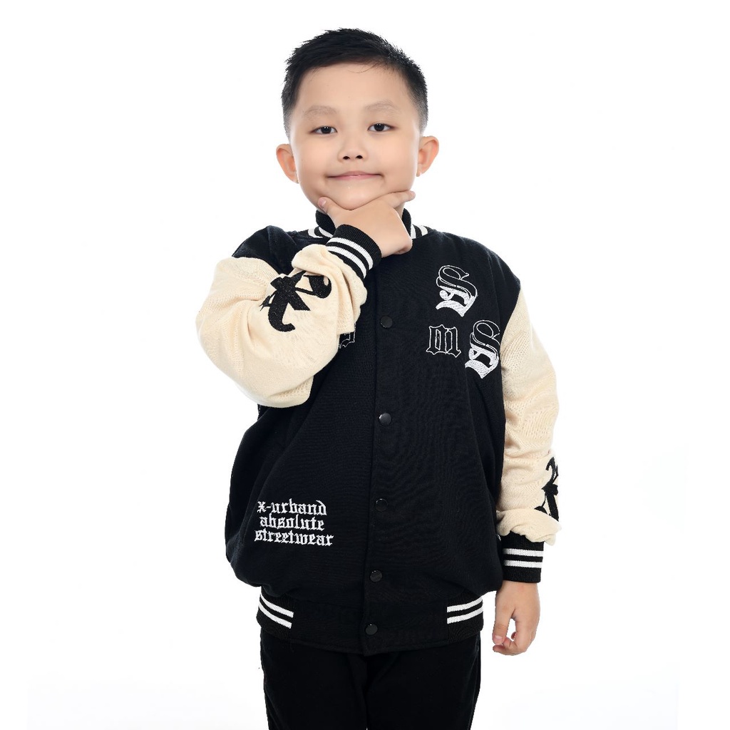 Jaket Varsity Anak Anak Laki-Perempuan Baseball Usia 1-10thn