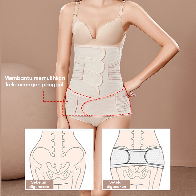 SYH Mall 2 in 1 Korset Postpartum Stagen Pelangsing Perut/ Ibu melahirkan Gurita Premium 4 shape/ Korset Stagen Korset Melahirkan 2 in 1 Korset Pasca Melahirkan Pakaian Dalam Wanita