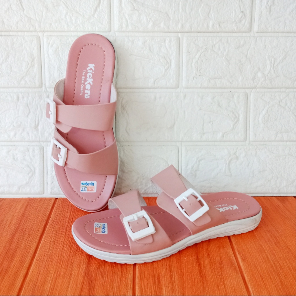 Kickers RF.03 Sandal Slop Wanita Flat size 37-40 Ungu