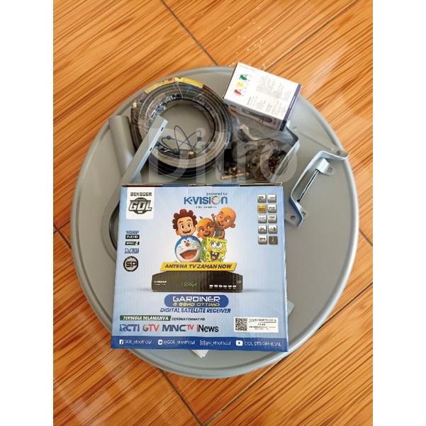PAKET PARABOLA DISH ODU 45CM PLUS RECEIVER K VISION GOL OTTIMO Gardiner ottimo