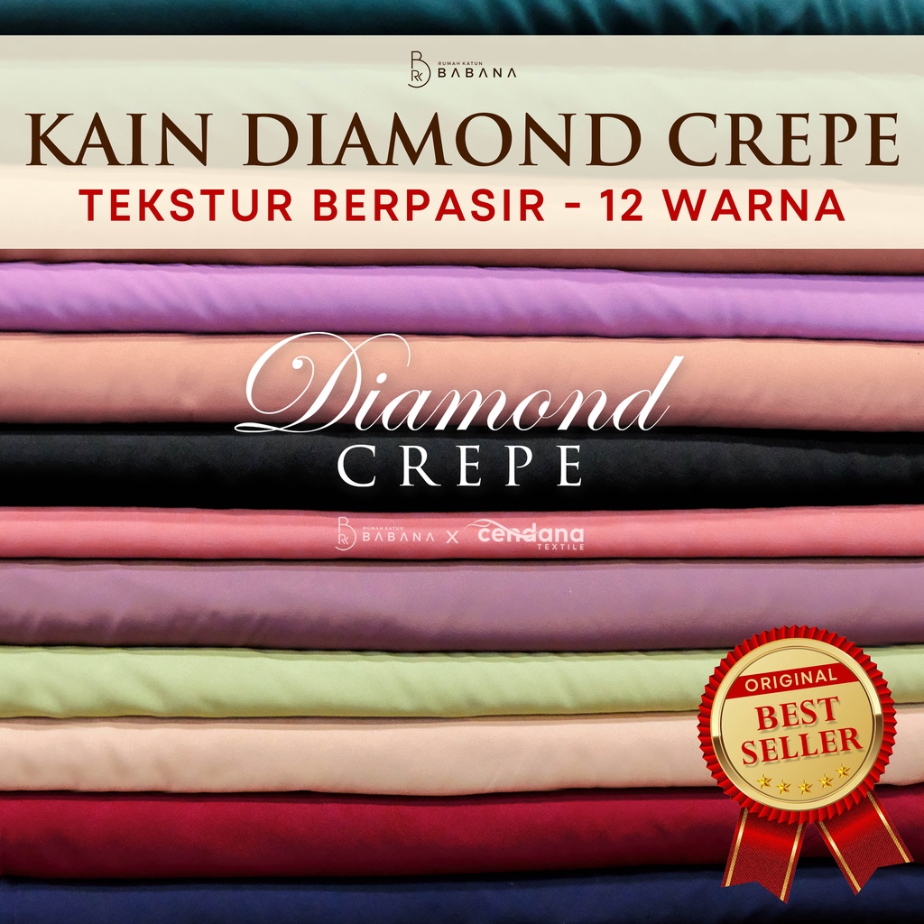 Babana Kain Gamis Blouse Bahan Diamond Crepe Polos Warna